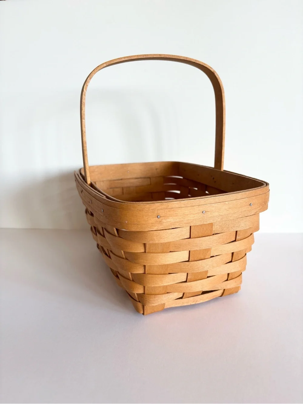 Vintage 1996 Longaberger Maplewood Handwoven Market Basket